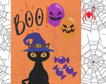 Halloween-kinderpuzzel: enge kattenpuzzel (30-delig)