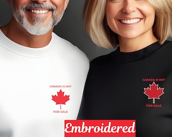 Felpa girocollo con scritta "Canada Protest" ricamata: felpa unisex anti-Trump