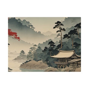 Japanese style Landscape Canvas - Serene Art with Eco-Friendly Frame”
