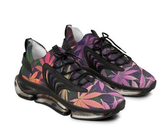 Pot Leaf Mesh-Turnschuhe für Herren, bunte psychedelische Retro-Laufschuhe, leichte atmungsaktive Sportschuhe