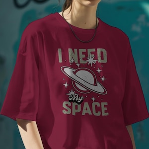 I Need My Space Tee: Planets Graphic, Anti-Valentine&#39;s Gift