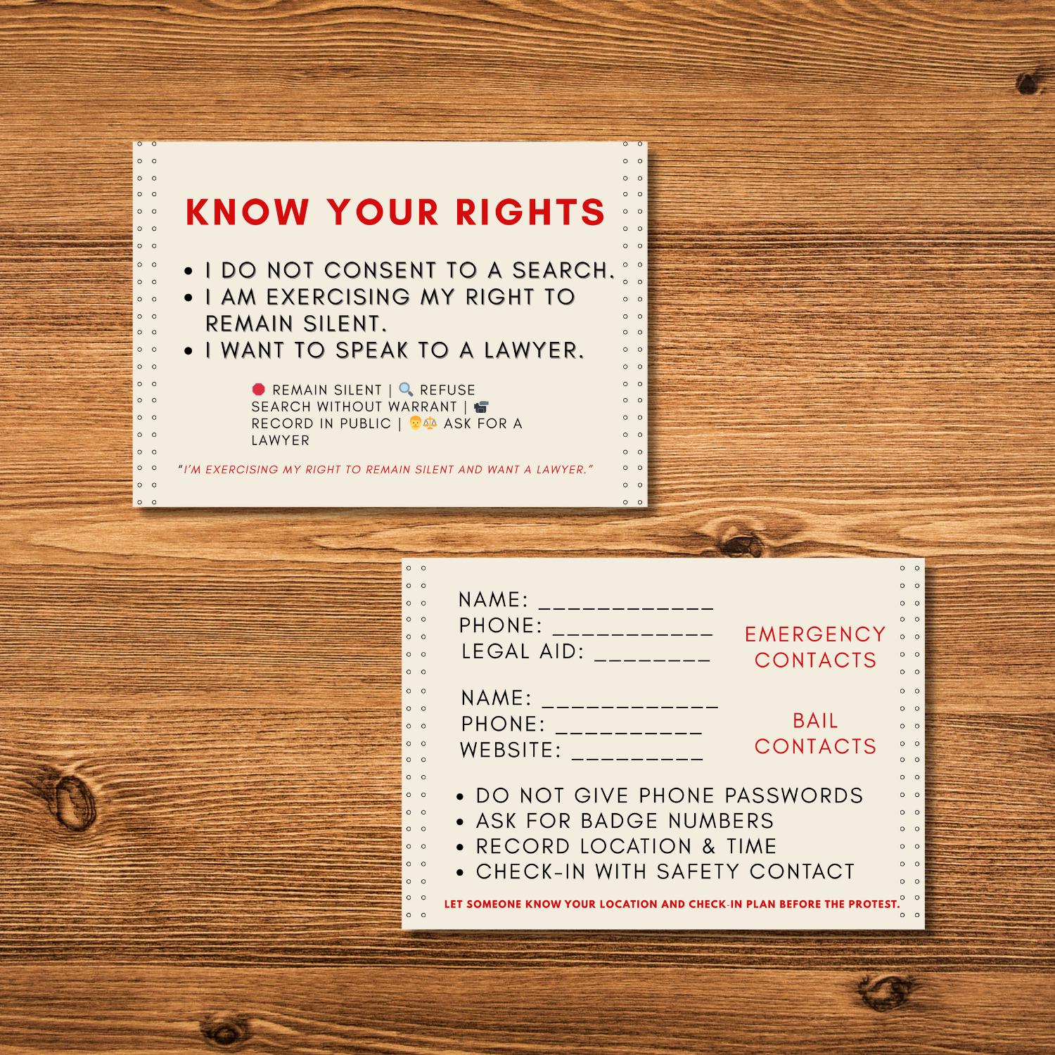 Know Your Rights Card: Bold Design, Clear Info (digital Download - Etsy