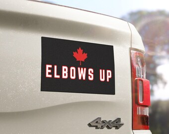 Elbows Up Car Magnet: Canadian Pride Vinyl Bumper Sticker