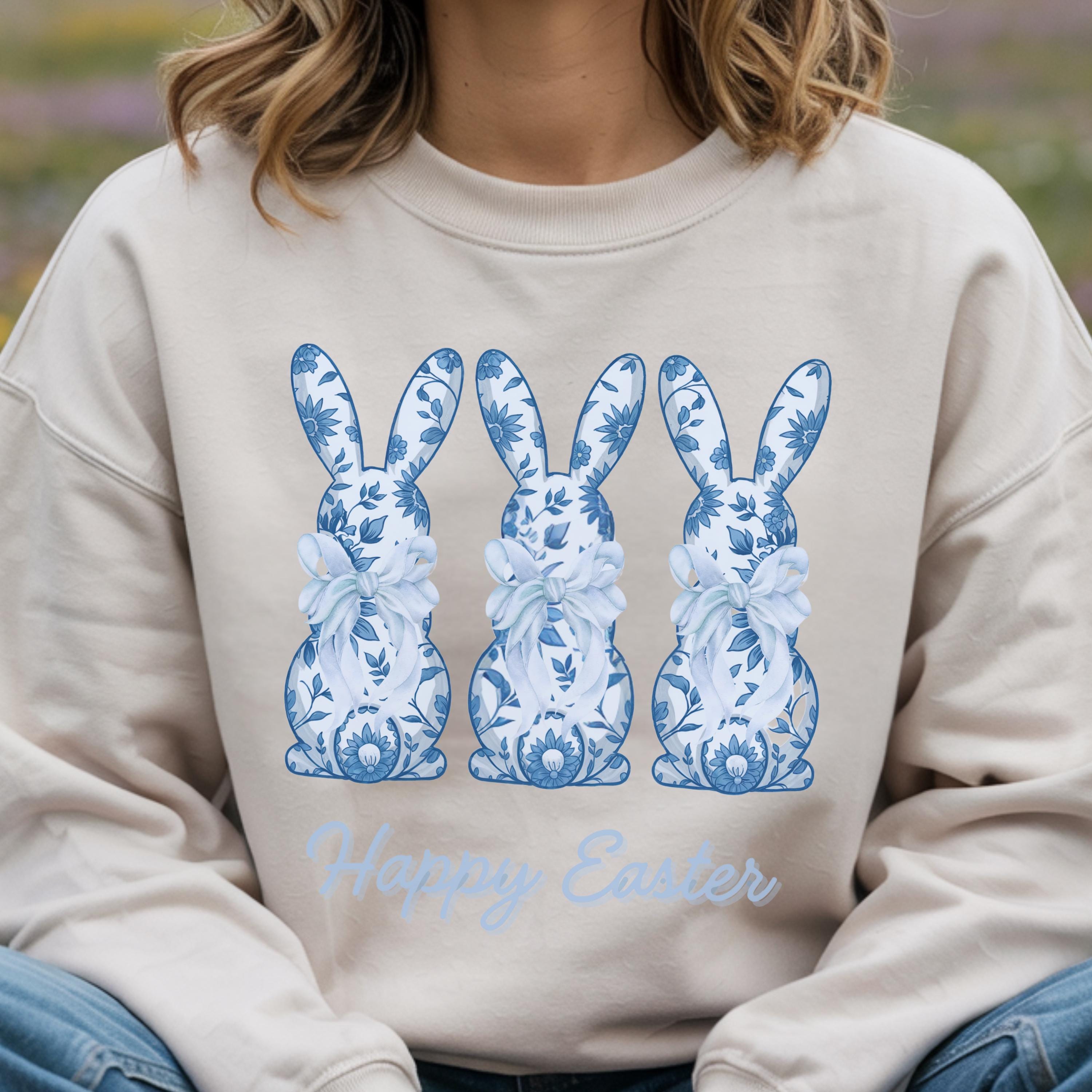 ブルートワル イースターバニー Tシャツ：ヴィンテージ シノワズリ