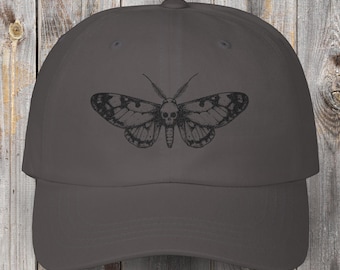 Death's Head Moth Dad Hat: Creepy Insect Cap