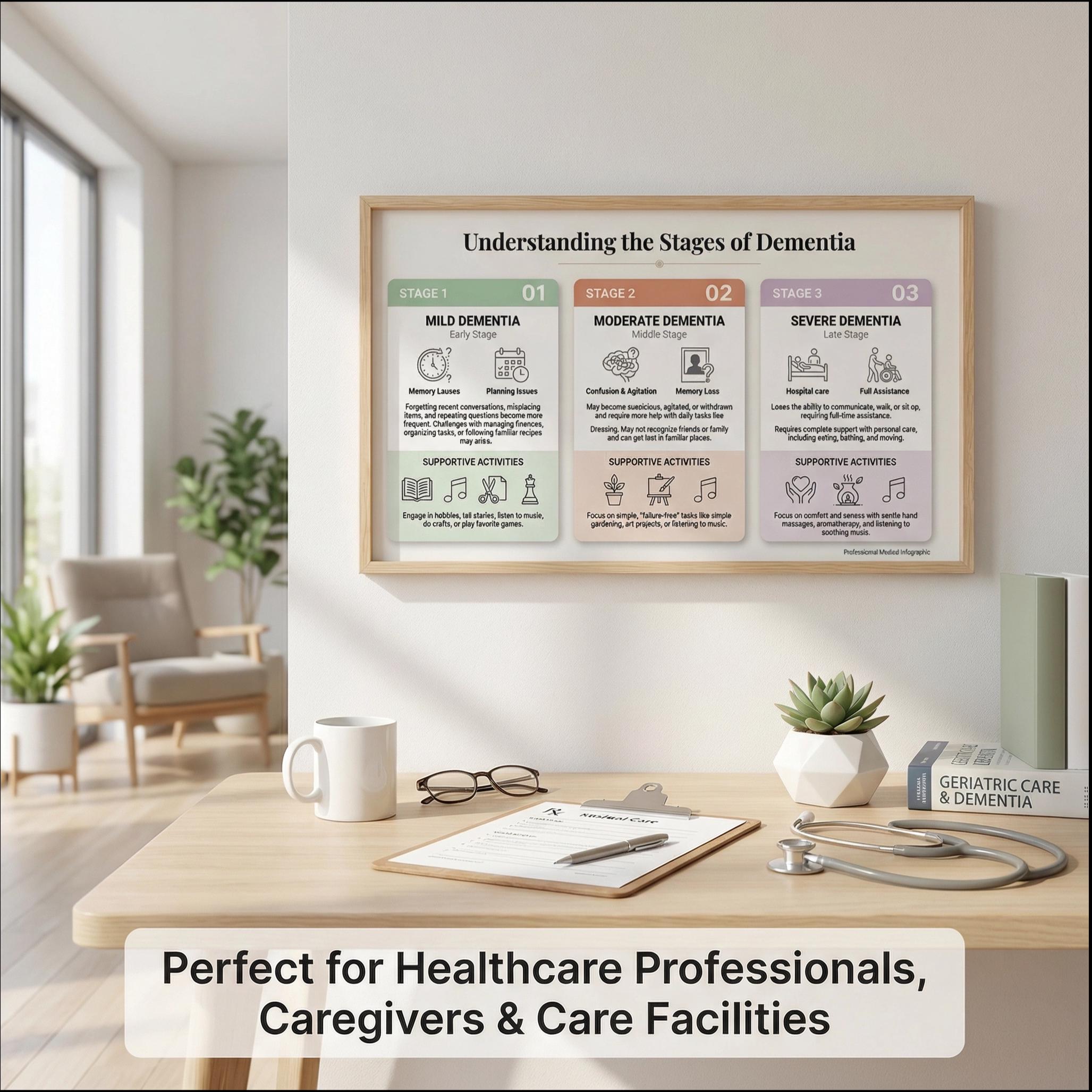 Understanding the Stages of Dementia Poster | Caregiver Support Guide ...
