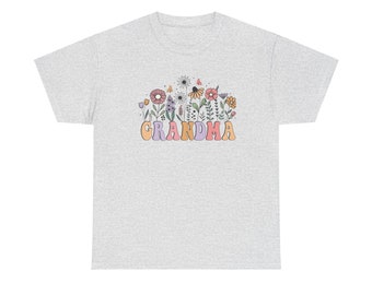 Camiseta Floral para a Vovó – Estampa Boho de Flores Silvestres, Presente para o Dia das Mães
