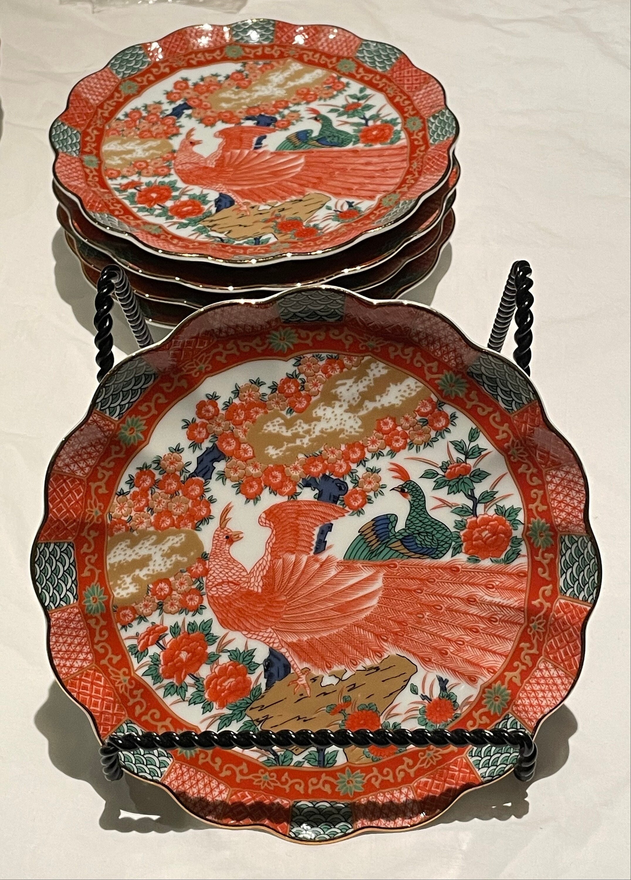 イギリス　アンティーク　IMARI イマリ　花柄陶磁器プレート 6枚セット Vintage Imari Ware Plate Japan 6 1/2