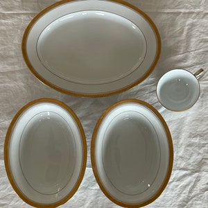 Vintage Noritake Goldridge Serving Bowls, Platter and Cups set of 5