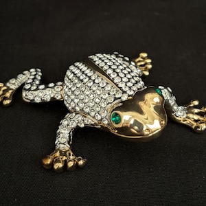 Rucinni Swarovski Elements Stellux Clear Crystal Bejeweled Frog Trinket Box