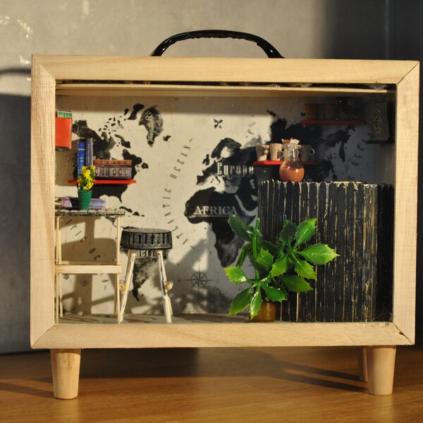 Booknook, Miniaturen, Art, Kunst, Bücherecke, Diorama