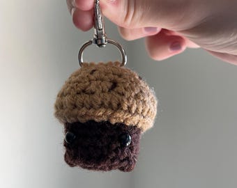 crochet mushroom keychain