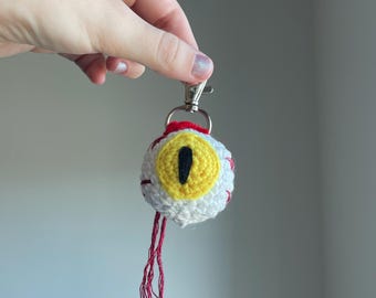 crochet eyeball keychain