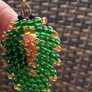 Handmade Beaded Earrings, Ombre Seed Bead Earrings, Gift for Her, Multi colors, Indigenous Style, Native Beaded, Japanese Miyuki Seeds, leaf