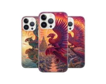 Mystical Phoenix Phone Case Mythology Cover for iPhone 15Pro, 14, 13, 12, 11, Google Pixel 8, 7A, 6A, Samsung Galaxy S24Ultra, S23fe, S22