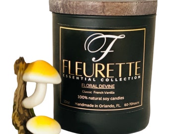 Floral Divine | Classic French Vanilla | | Container Candle | Scented Candle Gift |  Natural Soy Candles | Hand Poured | Housewarming Gift