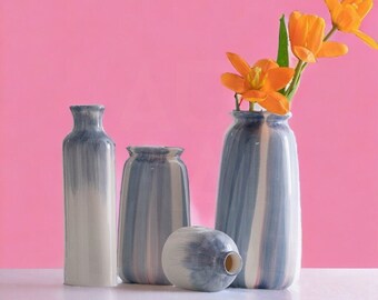 Vases en céramique, Vases peints à la main, Vases hauts, Vases récipient en céramique, Vases ronds minimalistes, Vases à fleurs décoratifs, Vases scandinaves