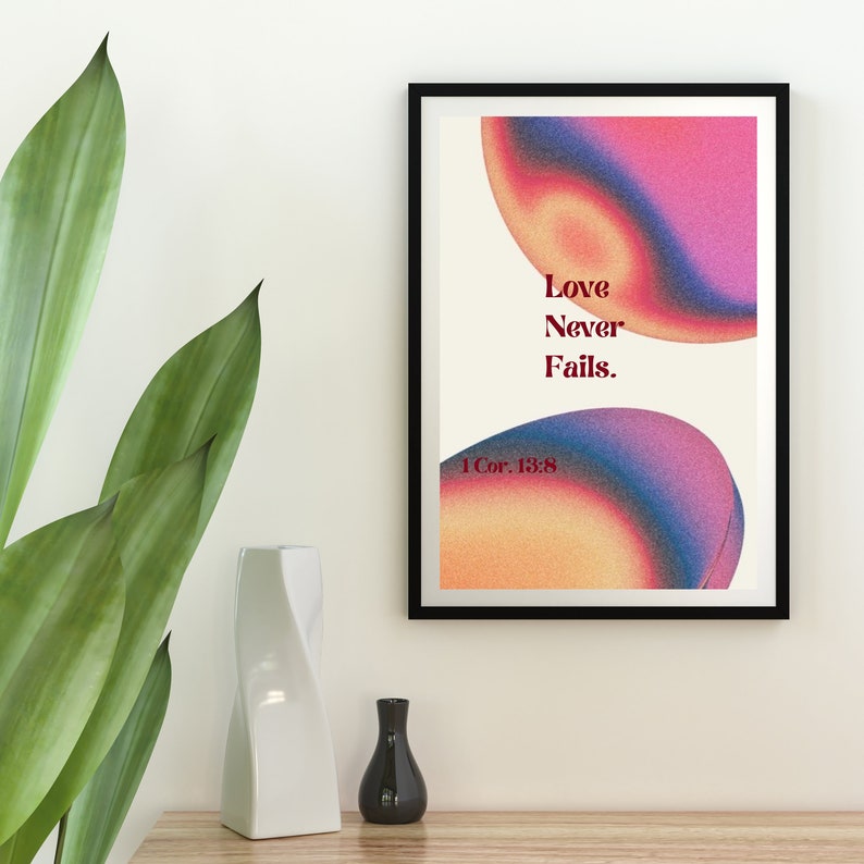 Love Never Fails Printable Wall Art Faith Based Digital Downloads - Etsy