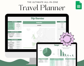 Travel Planner | Trip Spreadsheet | Travel Budget and Spending Tracker | Google Sheets