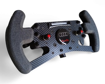 SimArt SDTM2 DTM steering wheel for sim racing. Soft rubber grips and LED indicators. Magnetic paddles.