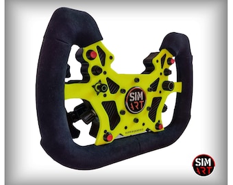 SimArt SuperQuadro (Alcantara hand lined). Simracing steering wheel for Assetto Corsa, iRacing, rFactor. Plug&Play