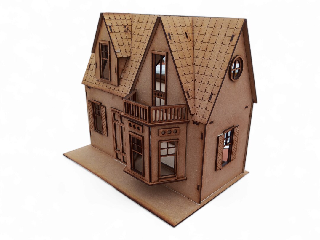 Dollhouse Laser Cut MDF 3mm Model mila to Assemble and Paint Etsy