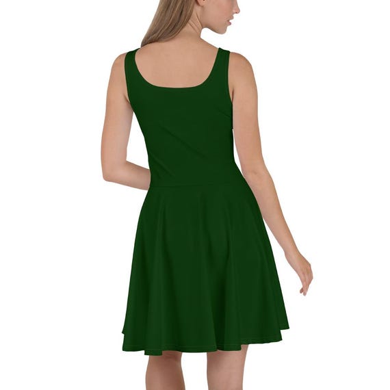 hunter green skater dress Dark with Dark Purple WR Logo down low XS-3XL PINK FLORAL