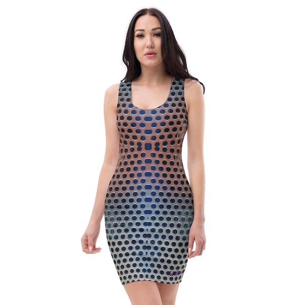 3-D Stainless Steel Bodycon Comfort Dress with Stretch