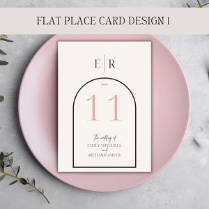 Ultimate Canva Wedding Place Card, Menu, Seating Chart Bundle Minimalist Wedding Printable Modern Wedding Template Pink Calligraphy zdjęcie 5