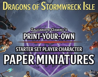 DnD Dragons of Stormwreck Isle Player Character Printable Paper Minis