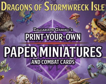 DnD Dragons of Stormwreck Isle Printable Paper Minis and Creature Cards