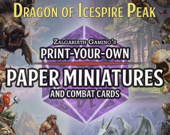 DnD Dragon of Icespire Peak Printable Paper Minis and Creature Cards
