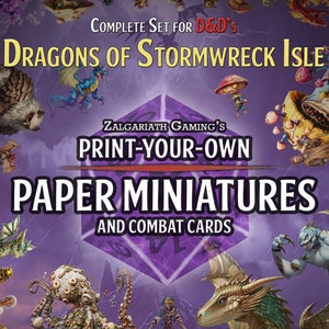 Mini carte stampabili e carte creatura di D&D Dragons of Stormwreck Isle