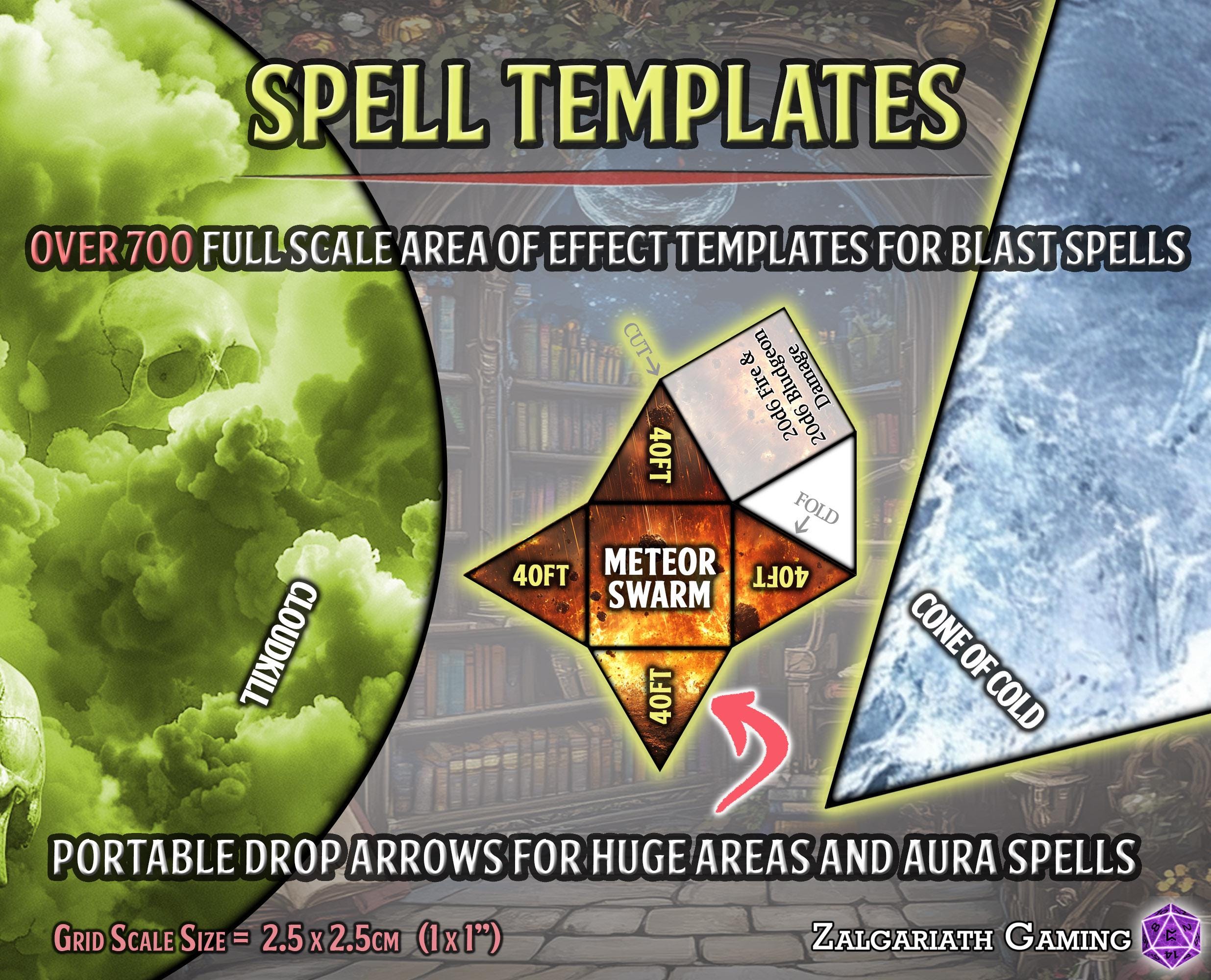 The Complete D&D 5e Spellbook: Printable Spell Cards, Area of Effect ...