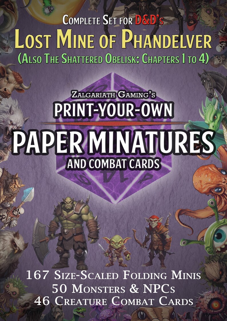 Dnd Lost Mine of Phandelver Printable Paper Minis and DM Card Super ...