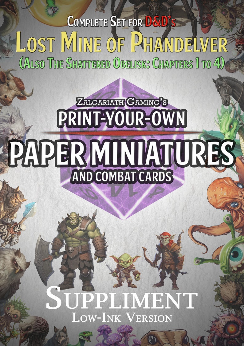 Dnd Lost Mine of Phandelver Printable Paper Minis and Creature Cards ...