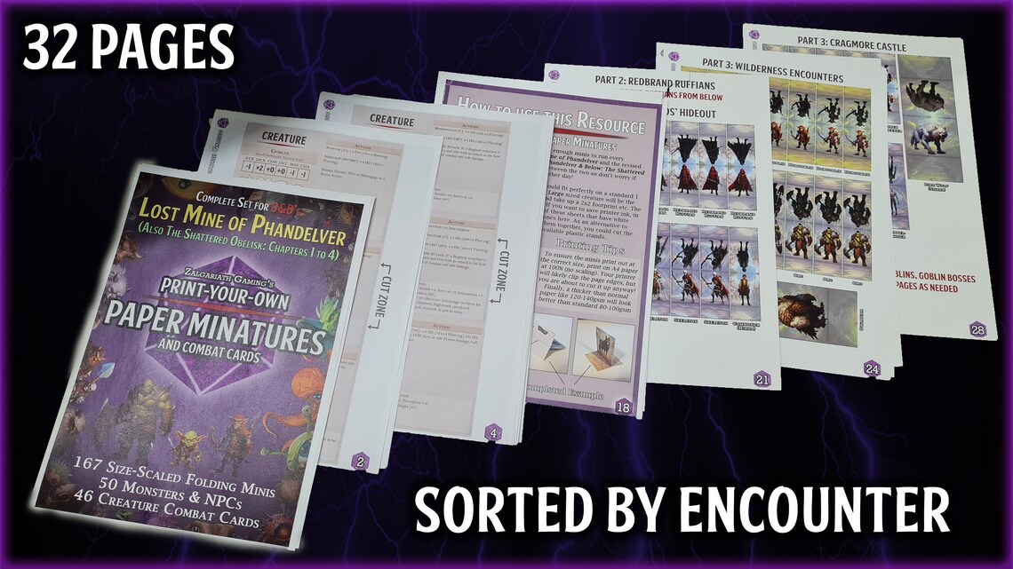 Dnd Lost Mine of Phandelver Printable Paper Minis and Creature Cards ...