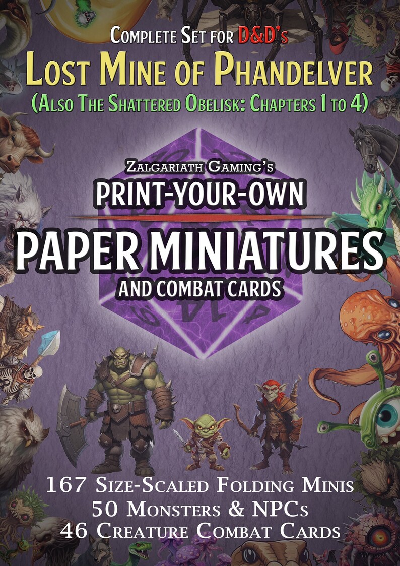 Dnd Lost Mine of Phandelver Printable Paper Minis and Creature Cards ...