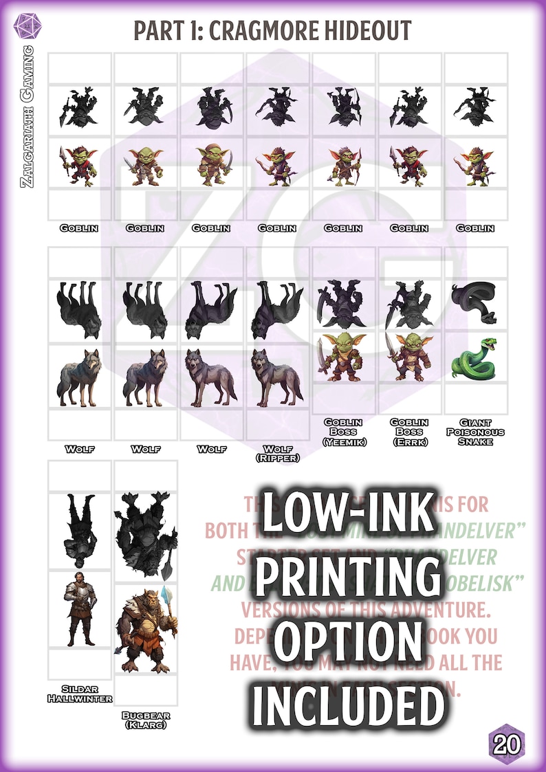 Dnd Lost Mine of Phandelver Printable Paper Minis and Creature Cards ...
