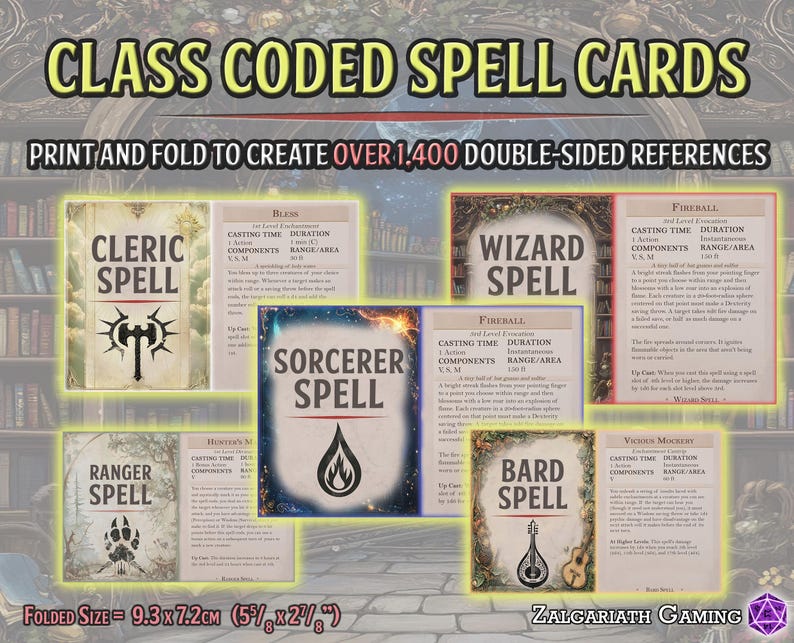 The Complete D&amp;D 5e Spell Card Toolbox: Printable Cards, Area of Effect ...