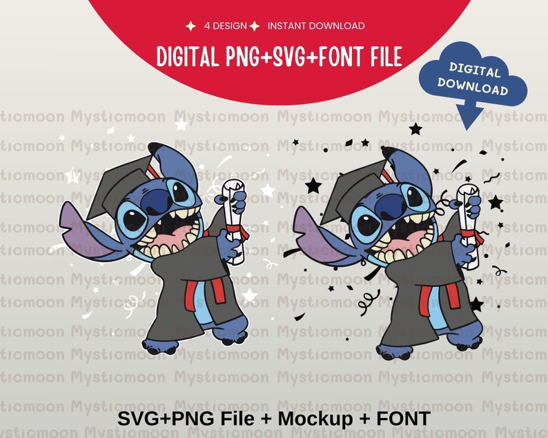 Stitch Graduation 2025 SVG, Graduate Svg, Class of 2025 Svg, Graduation 2024 Cricut Svg