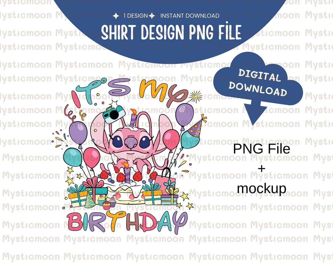 It’s My Birthday Png, Birthday Stitch, Stitch Angel Png, Happy Birthday