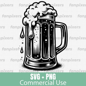 Cold Beer Mug SVG and PNG for Commercial Use, Digital Download, perfect for DIY projects, stickers, t-shirts, and more!