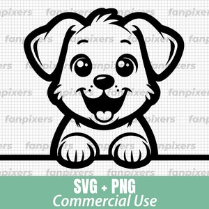 Peeking Cute Dog SVG PNG, Dog Clip Art, Dog kawaii SVG, Dog svg, Silhouette Cut File,svg Files for Cricut, Commercial Use