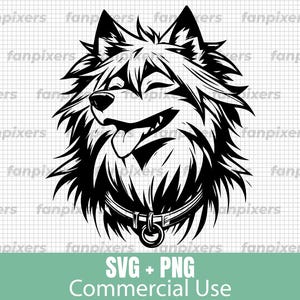 Anime grappige hond SVG en PNG voor commercieel gebruik. Perfecte digitale download voor stickers, T-shirts en doe-het-zelfprojecten!
