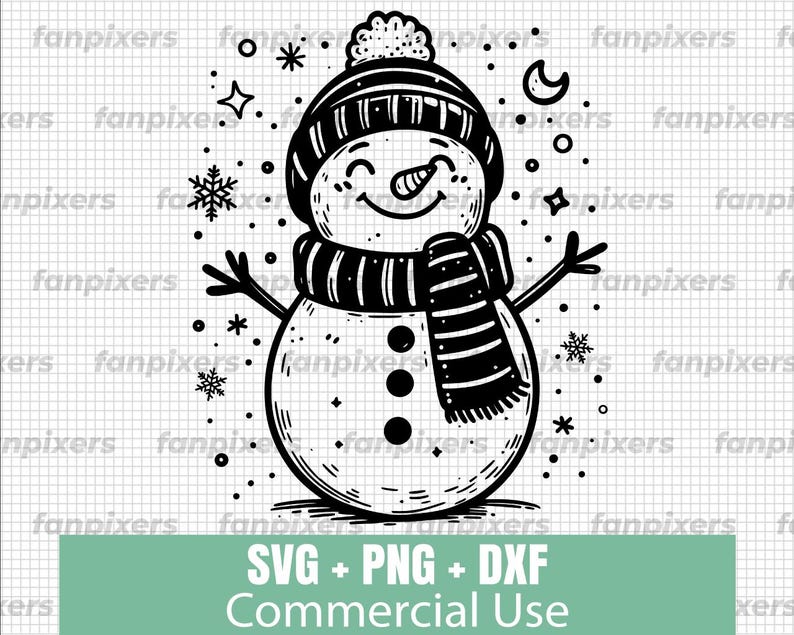 Snowfall Svg Happy Snowman SVG: Winter Holiday Clipart (digital Download) - Etsy