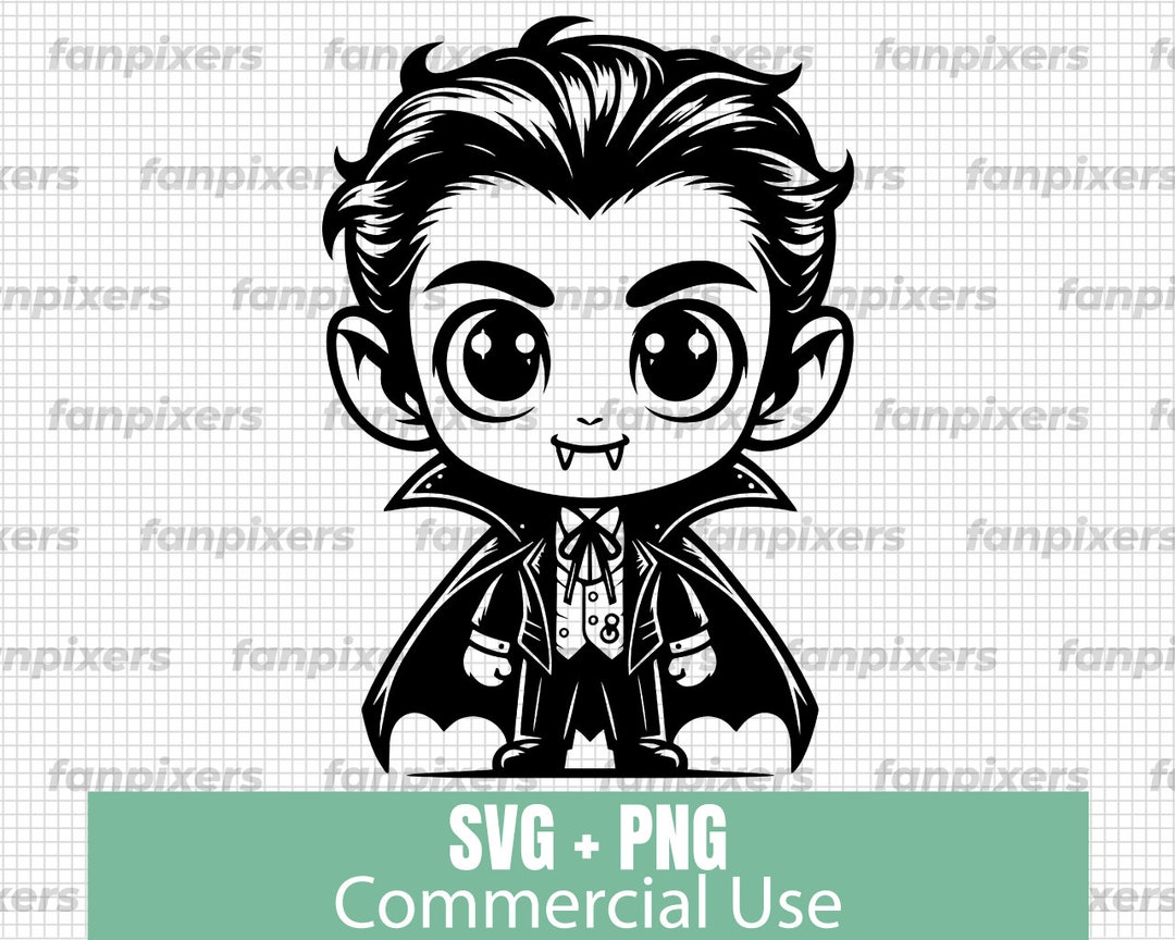 Cute Chibi Dracula SVG and PNG for Commercial Use. Perfect Digital ...