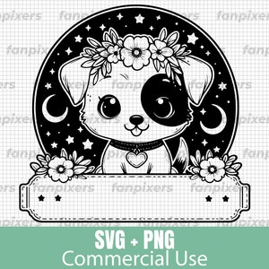 Split Monogram Peeking Puppy SVG and PNG, perfect for Commercial Use, Digital Download for DIY projects, shirts, stickers, and more.