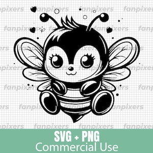 Süße Biene SVG PNG, Schöne Biene SVG, süße Baby Biene SVG, SVG-Dateien für Cricut, kommerzielle Nutzung, sofortiger digitaler Download, Tier