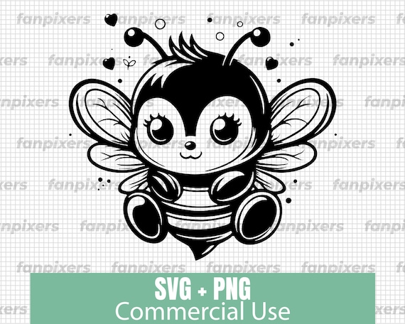 Bee SVG PNG Bundle, Kawaii Bee Clipart, Cricut Cut File, Silhouette, Bee Shirt Design, Commercial Use, Digital Download, Honey Bee SVG